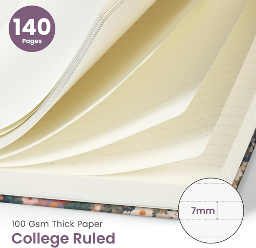 Lined Spiral Journal Notebook for Women, A5 Cute College Ruled Hardcover Noteboo - Picture 2 of 12