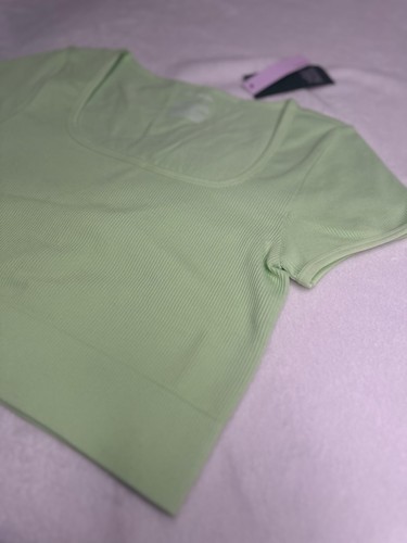 Camiseta corta Wild Fable para mujer talla M manga corta sin costuras verde neón - Imagen 6 de 8