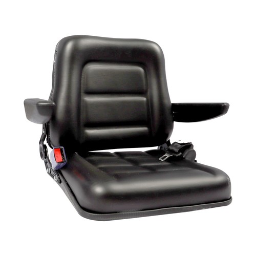 Universal Tractor Seat For Forklift Excavator Skid Loader w/ Armrest+ Safty Belt - Picture 11 of 13