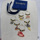 Serendipity 6 Gold Halloween Wine Glass Charms New