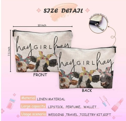 Kuh Geschenke, Western Kosmetiktasche, Kuh Kosmetiktasche, Kuh Print Sachen, für Frauen - Bild 2 von 7