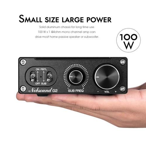 Nobsound G2 Subwoofer Power Amplifier Mini Mono SUB Amp 100W PBTL BTL Bridge Hom - Picture 4 of 8