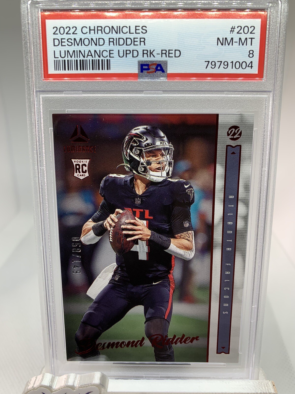 Desmond Ridder Panini Chronicles Luminance Update Rookies #202 Red