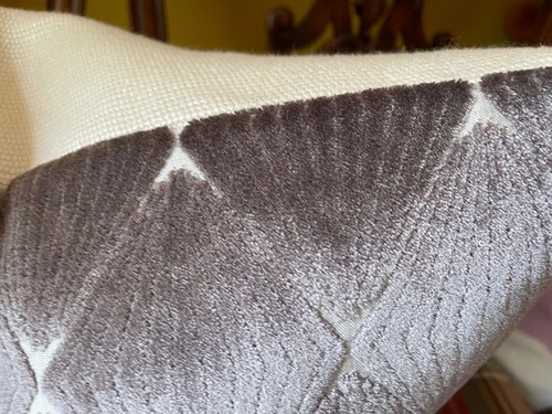 Kravet Design 35735.11 Grey Diamond Cut Velvet Custom Pillow Cover Elephant Grey - Picture 3 of 10