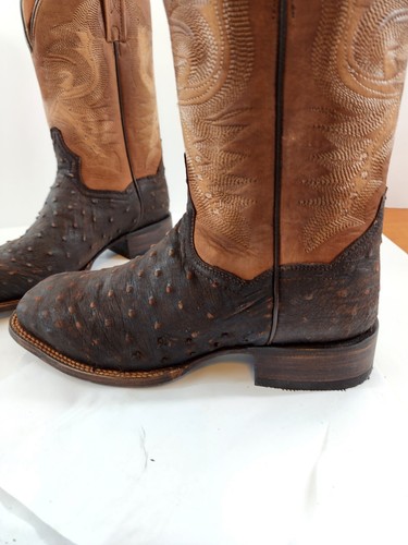 BOTAS DE VAQUERO WESTERN DAN POST 8,5 MARRONES AVESTRUZ - Imagen 3 de 9