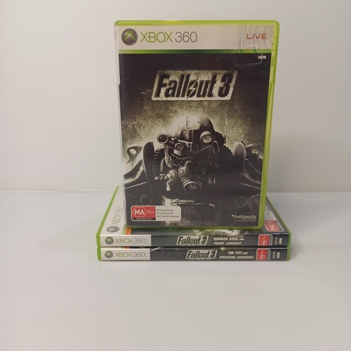 Xbox 360 Fallout 3 (3) Game Bundle Lot Action Fantasy Battle Add Ons Manuals - Picture 1 of 12