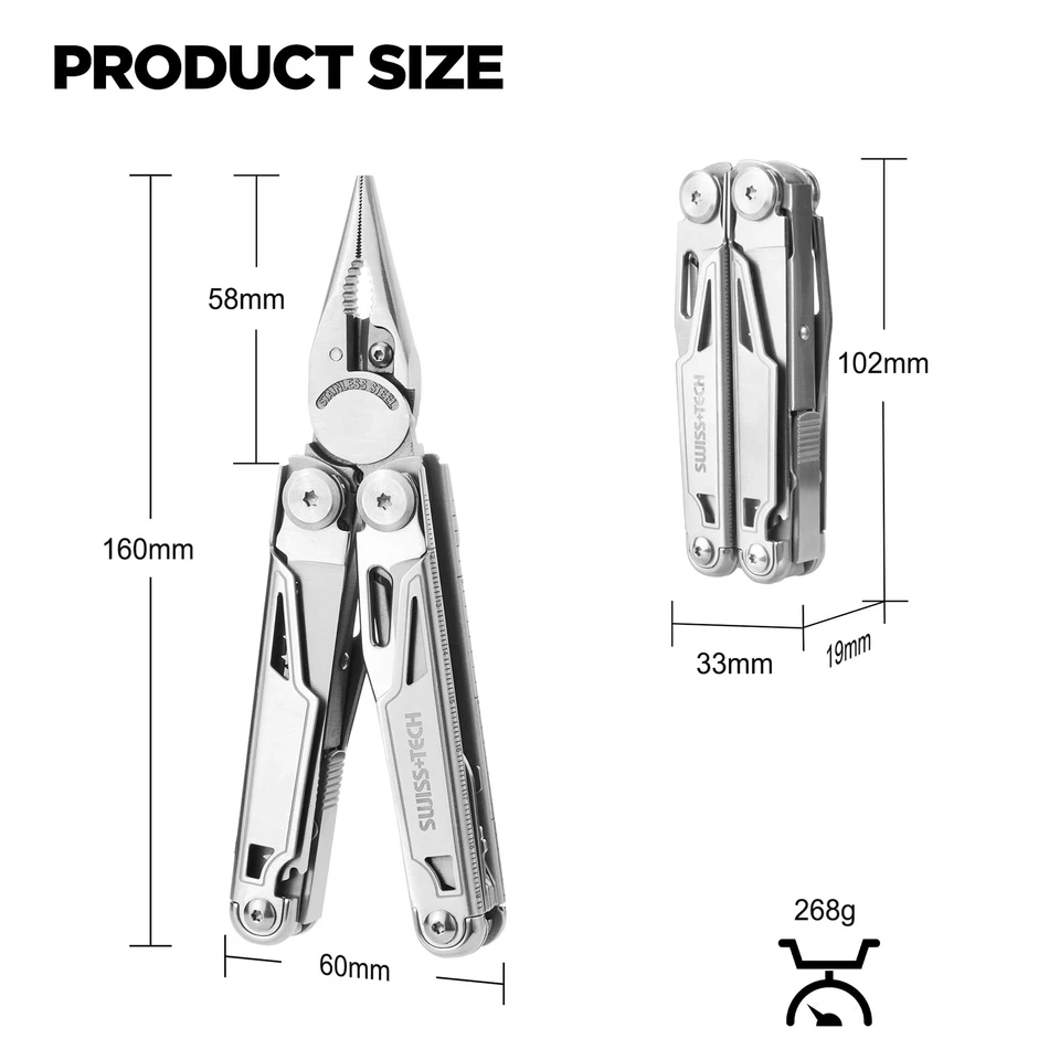 Multifunktionszange 16-in-1 Mulitool Faltbare Multifunktionale Zange Edelstah... - Bild 3 von 4