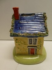 RARE ANTIQUE STAFFORDSHIRE POTTERY FOLK ART STATUE COTTAGE MONEY BOX FARM HOUSE
