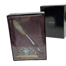 Argento SC Swarovski Crystal Desk Gift Set  Letter Opener Business Card Holder