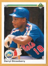 DARRYL STRAWBERRY NEW YORK METS #182 - UPPER DECK NM-MT 1990