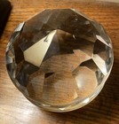 Glass Diamond Faceted, Large Lead Crystal Paperweight, Yo-Yo Shaped — photo 3