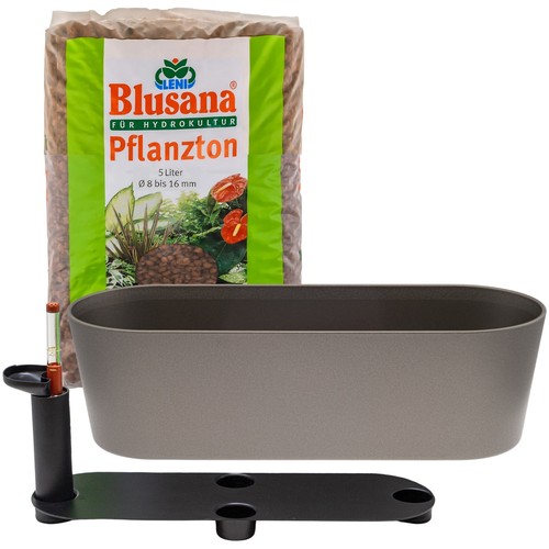 Leni Flori Jardiniere Blumentopf 36 cm Hydrokultur-Set mit Übertopf & Pflanzton - Bild 46 von 198