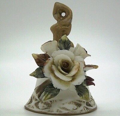 BOMBONIERA MATRIMONIO CAMPANELLA CERAMICA E ROSE CAMPANA PORCELLANA+VELO OMAGGIO