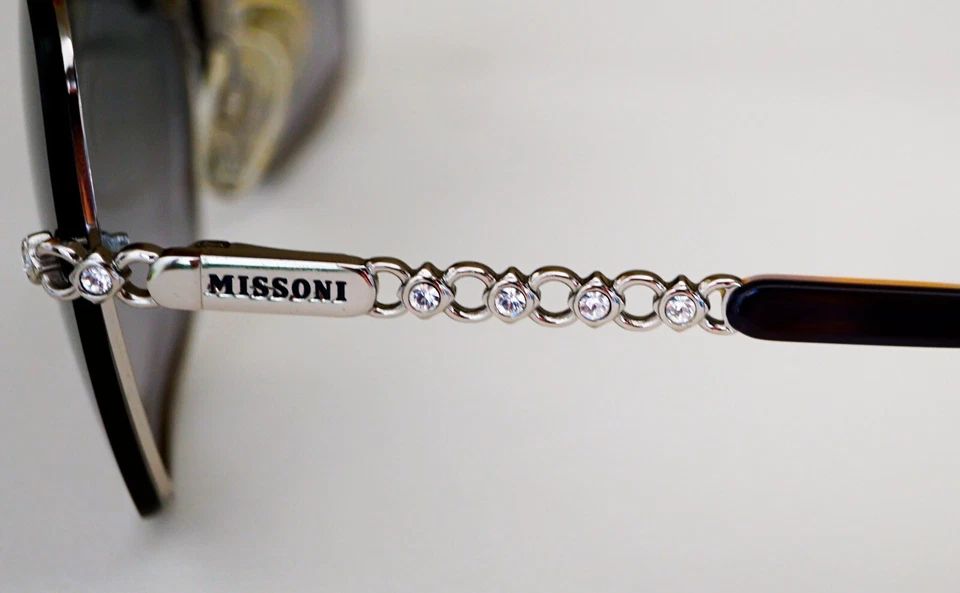 Gafas de sol vintage Missoni de gran tamaño con lentes degradadas M1677 borde de metal plateado Foto 3 de 4