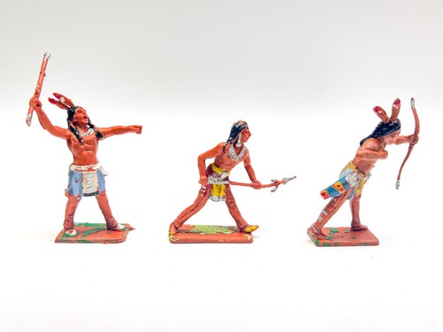 Vintage Cherilea West Cowboys Native American Indians plastic figures x10 L17 - Picture 3 of 10