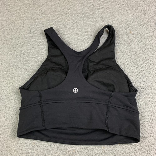 Lululemon Wunder Train Sports Bra Womens 8 Long Line Training LW2CNSS Black