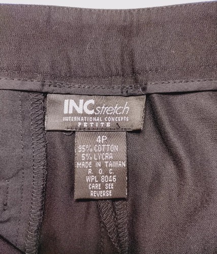 INC Stretch New Women's Straight Legs Black Pant Size 4P - Picture 5 of 13
