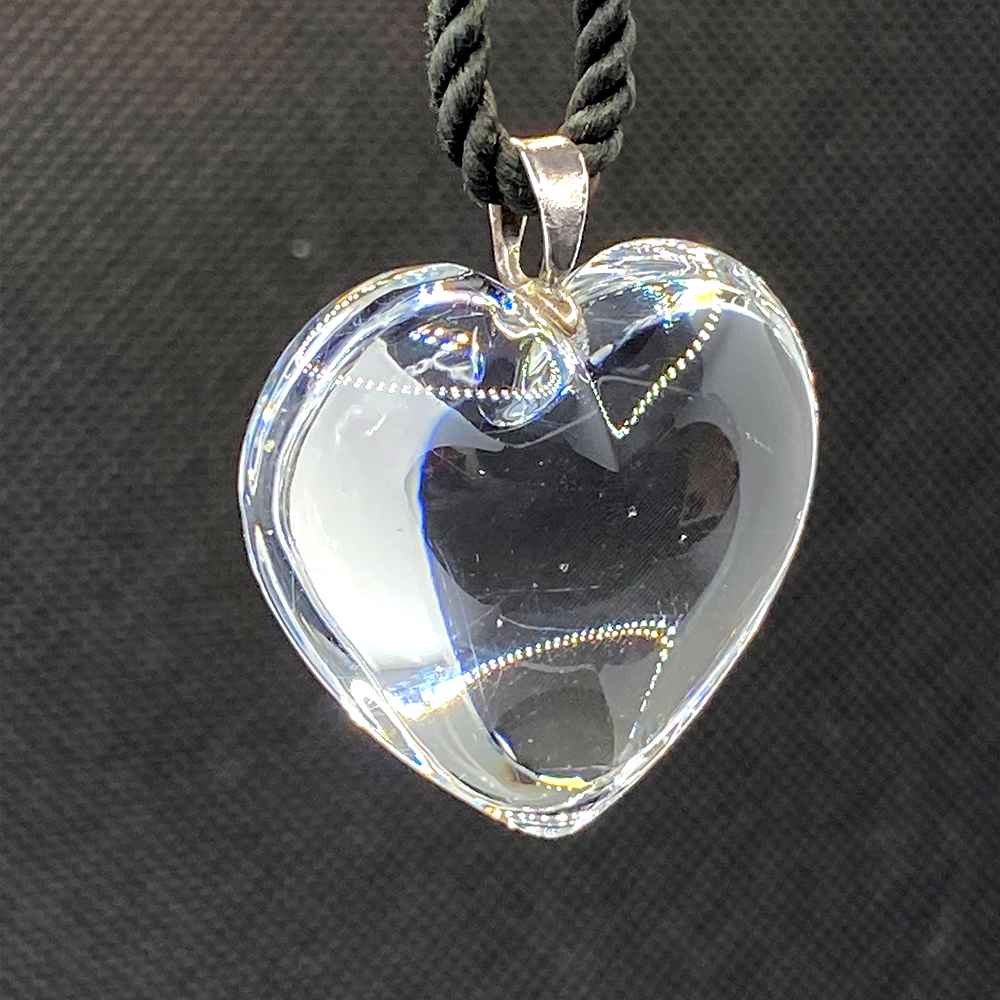 BACCARAT Heart Crystal Necklace Silver Ag925 Clear Accessory BACCARAT Heart Crystal Necklace Silver Ag925 Clear Accessory