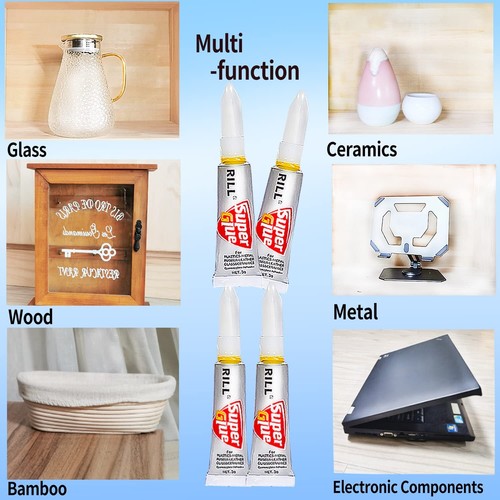 4PZ SUPER GLUE RILL COLLA RESISTENTE UNIVERSALE ISTANTANEA 3GR INCOLLA TUTTO - Foto 3 di 4