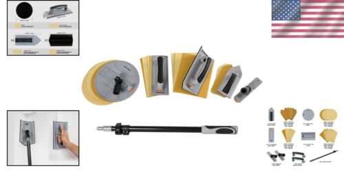 Corner and Detail Wall Sanders: 6-Piece Kit with Extension Pole and Sandpaper - Picture 2 of 11