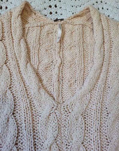 NUEVO FREE PEOPLE Suéter Mujer Champagne Talla S Tejido De Gran Tamaño $128 - Imagen 2 de 14