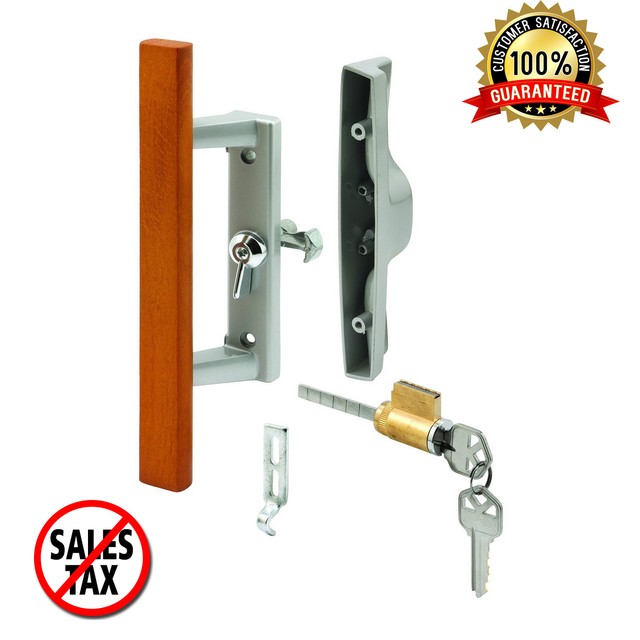 Sliding Patio Keyed Door Handle Set Internal Locking Hook Style Glass