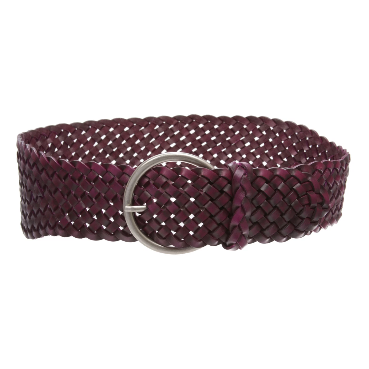 Purple Croco Embossed Leather Wide Waist Belt Size 90 Statement Classic BELTLEY Men main image 4