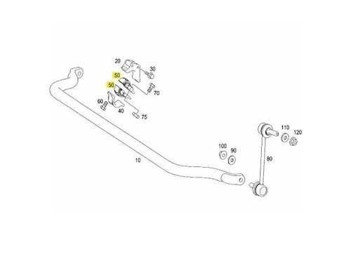 2 piece Front Sway Bar Bushing Bracket for Mercedes W251 R280 R320 R350 R500 - Picture 2 of 5