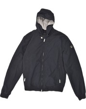 Vintage Womens Hooded Bomber Jacket Uk 16 Large Black Polyester Mg06
