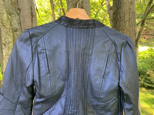 Daytrip Kids Girls Jacket Outerwear Fall Spring Size S Metallic Blue PU Leather - Picture 11 of 11