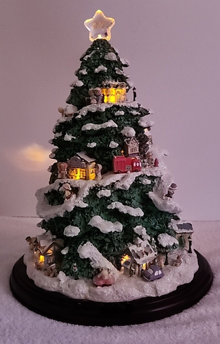 2004 Precious Moments Feriendorfbaum 15 Zoll Bradford Austausch Skulptur Licht - Bild 11 von 21
