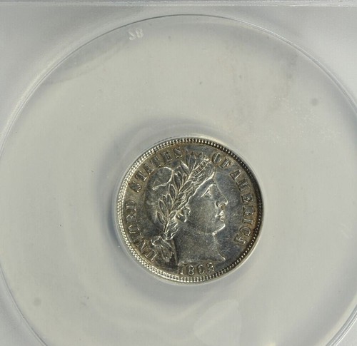1892 Barber Dime : ANACS AU50 Details - Picture 3 of 4