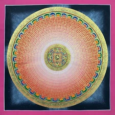 Mantra Mandala Thangka Painting, Om Mani Padme Hum Thangka