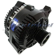 HIGH OUTPUT 200 AMP BLACK ALTERNATOR For FORD LINCOLN HOT ROD 1 ONE WIRE 200A