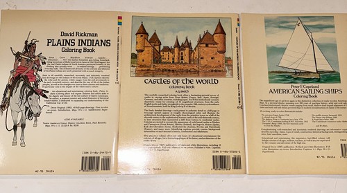 Lot of 8 Historical & Nature Educational Dover Coloring Books - Picture 4 of 8