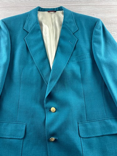 Jack Nicklaus Golden Bear Hart Schaffner Marx Button Blazer Jacket Green Blue. - Picture 3 of 11