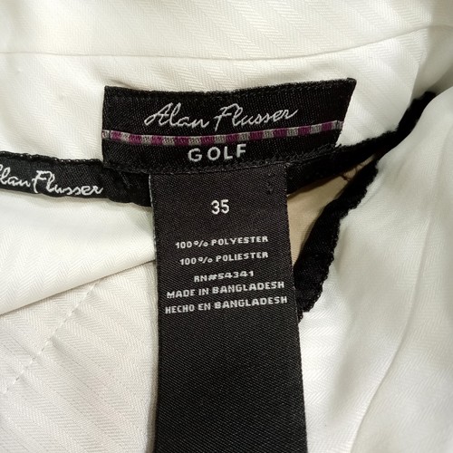 Alan Flusser Golf Shorts Mens Sz 35 Beige Polyester Flat Front Lightweight - Picture 4 of 10