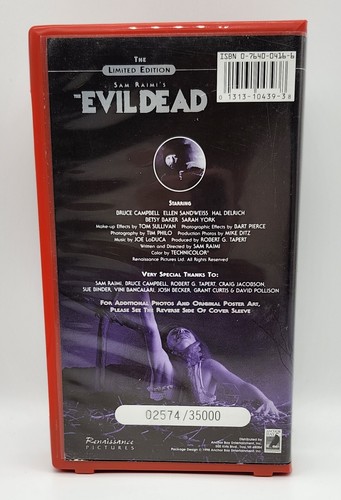 The Evil Dead -Limited Edition VHS 1981 Horror Movie Red Clamshell 02574/35000 - Picture 4 of 4