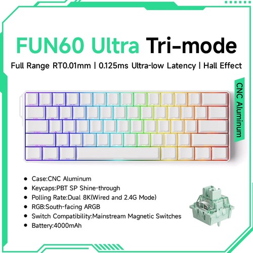 Mechanical Keyboard Magnetic Switch 60% Gaming Keyboards Rapid Trigger 0.01mm 8K - Picture 24 of 51