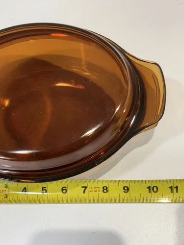 Anchor Hocking 433 Amber Glass Brown Casserole Dish 1.5qt Oval w/ Lid Vintage