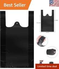 Sturdy Opaque Black T-Shirt Bags 12x20” - Perfect for Secure Grocery Carry
