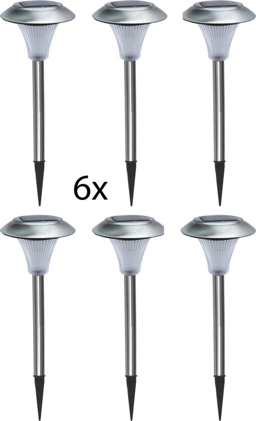 Lámpara de jardín de 6 piezas enchufes LED