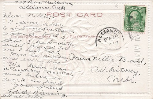 FANTASIE GRUSS POSTKARTE MÄDCHEN KOPF IN BLUME 1908 041725 U - Bild 2 von 2