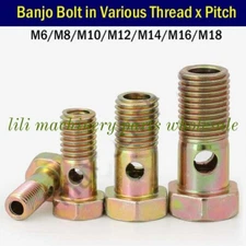Banjo Bolt Metric Thread BSPP BSP G Brake Fitting Fuel M6/M8/M10/M12/M14/M16/M18