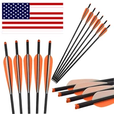 16-22" Carbon Arrows Crossbow Bolts for Archery Bows Hunting Target Shooting