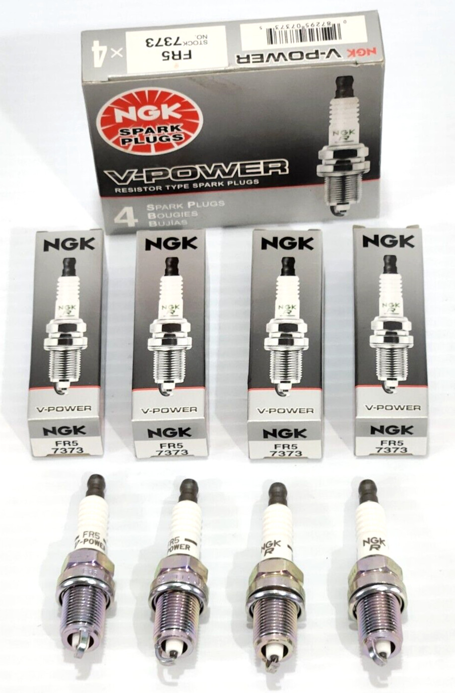 Pack of 4 Spark Plug-V-Power NGK FR5 7373
