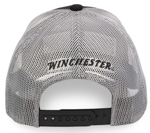 Winchester Embroidered Horse & Rider Logo Black/Light Grey Mesh Back Cap - Picture 2 of 2