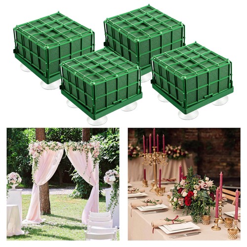 4Pcs Square Dry Wet Floral Foam Artificial Flower Holder Green Foam Blocks - Picture 8 of 12