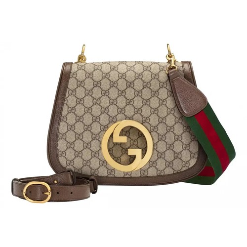 GUCCI 69921096IWG BLONDIE Bag GG Supreme Canvas Medium Shoulder Monogram Leather - Picture 8 of 15