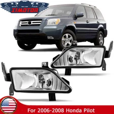 Fog Lights For 2006-2008 Honda Pilot Front Bumper Driving Lamps Clear Lens Pair